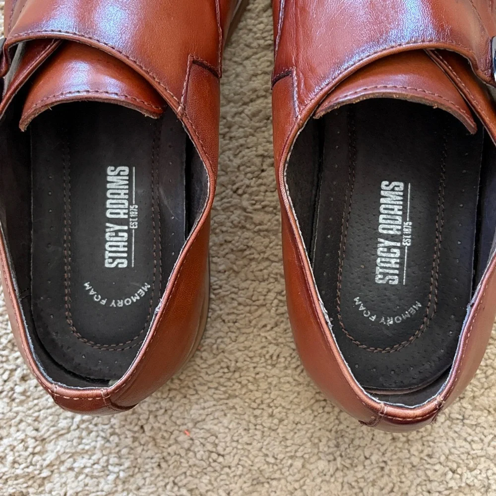 Stacy Adam’s cognac leather monk strap loafer dress shoe 12M - Picture 6 of 13